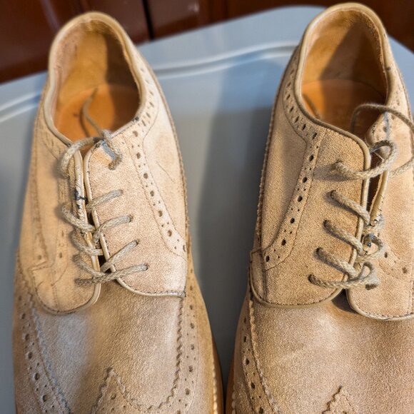 J Crew Kenton Suede Wingtip Dress Shoe US 8.5 - Picture 4 of 7